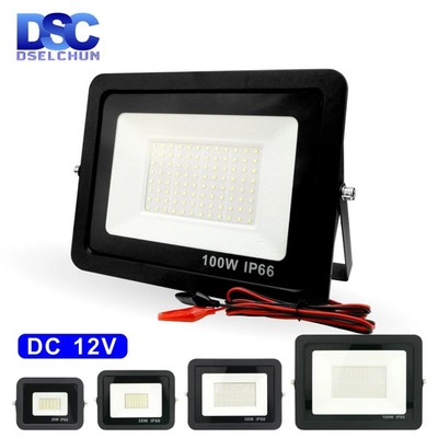 DC 12V LED Flood Light 20W-100W Outdoor Spotlight IP66 Waterproof Portable
