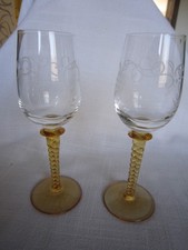 2 Theresienthal, Gläser,Sherryglas,Dekorschliff Likörglas Trauben