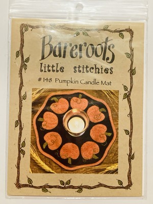 Pumpkin Candle Mats Bareroots Little Stitches Wool Felt Applique Pattern