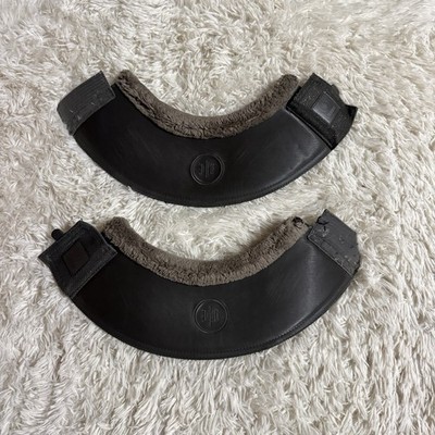 XXL Grey Eskadron Leather Horseback Riding Overreach Bell Boots 