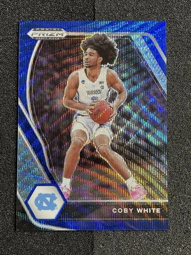 2021-22 Panini Prizm Draft Picks Prizms Blue Wave #35 Coby White /249