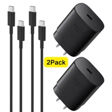 25W Super Fast Charger Set USB C Wall Block TypeC to C Cable For Samsung Adapter