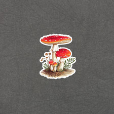 Whimsical Red Mushroom Sticker - Enchanting Woodland Fairy Tale Decor 4715