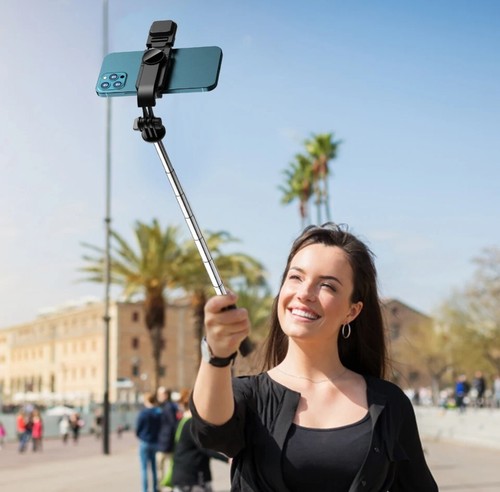 Perche à Selfie Téléscopique avec Lumière 4 en 1 Télécommande Bluetooth Q02S - Photo 4/7