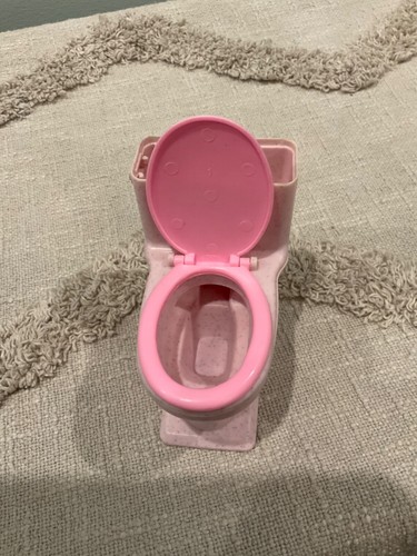 1992 Barbie Doll Dream House Bathroom Toilet Replacement Pink Speckled - Picture 6 of 7