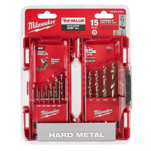 Milwaukee Cobalt Red Helix Drill Bit Set for Drill Drivers (15-Piece)#48-89-2331
