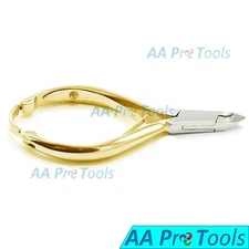NEW Professional Cuticle Nippers Acrylic Nail Clippers Gold Manicure