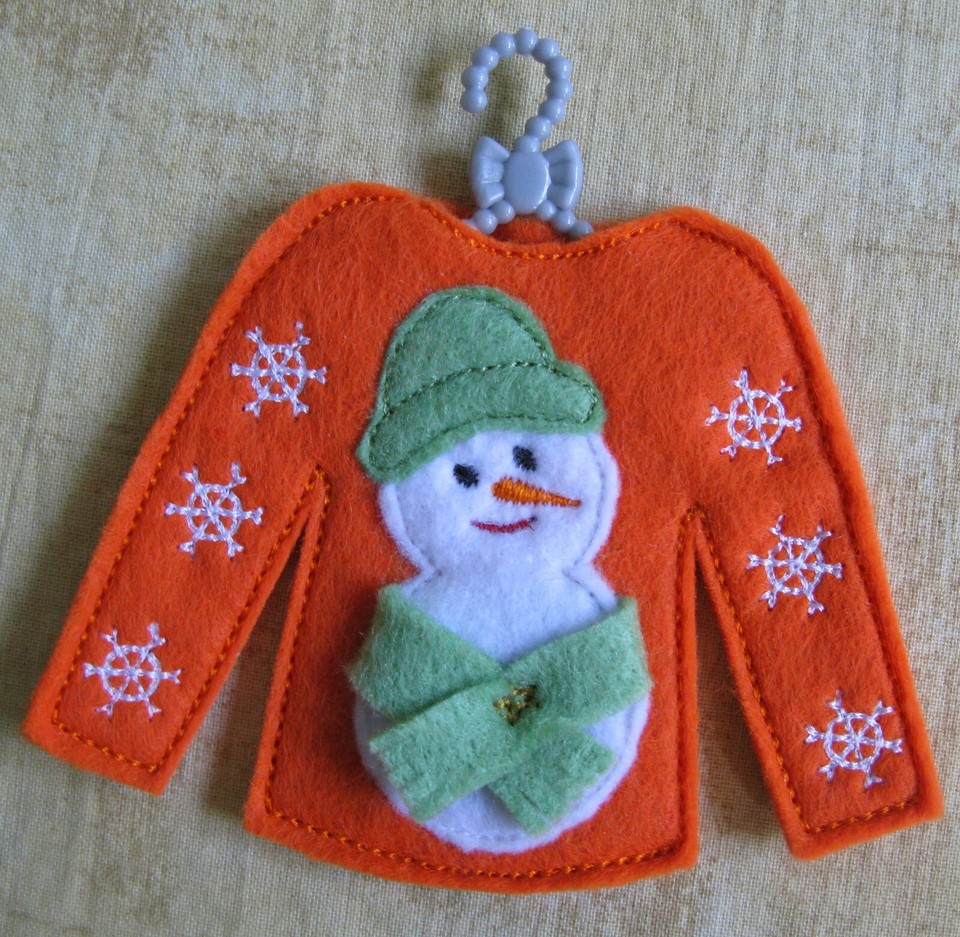 Christmas Jumper Tree Decoration, Machine Embroidered Christmas Tree