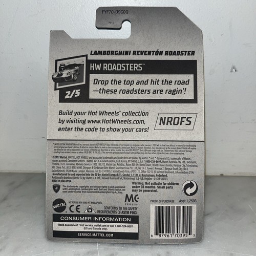 Hot Wheels 2021 HW Roadsters Lamborghini Reventon Roadster White - Picture 2 of 2