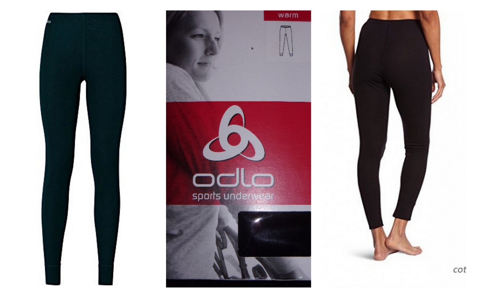 Collant Odlo Warm femme sous-vêtement thermique chaud pour hiver noir S