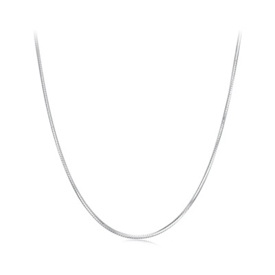 BAMOER Solid Gold Over 925 Sterling Silver Chain Necklace  , Stackable Round Sna