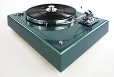 Restored Thorens TD166 MKII turntable Flight Green Metallic SME 3009