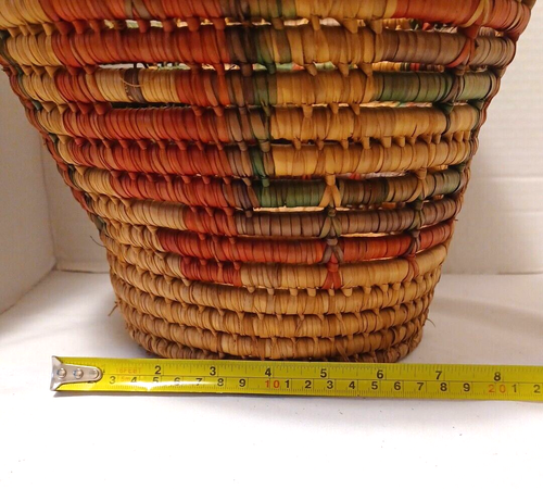 Vintage Hand Woven Coiled Waste Basket - Picture 7 of 11