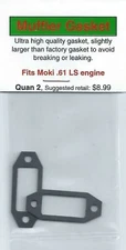 Moki .61 LS (Long Stroke) Exhaust/Muffler Gasket 2 Pack-NIP