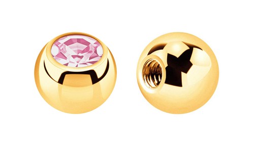 Set 2 Piercing Gioielli Vite Palle Placcato Oro IN 1,6x5mm con Zirconia Crystal - Foto 22 di 36
