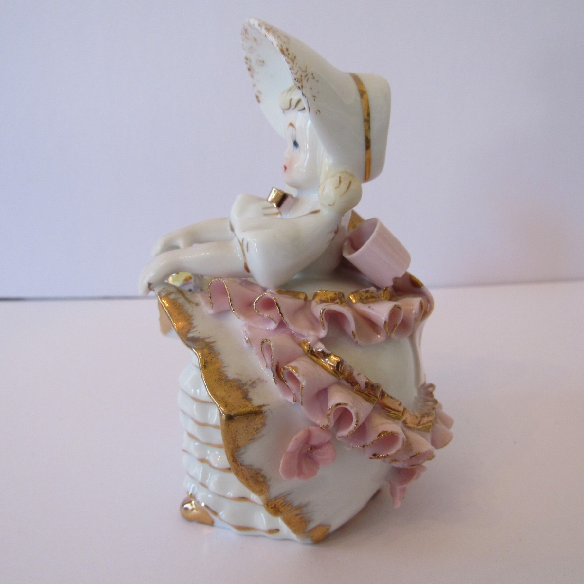 Vintage Geo Z Lefton Bloomer Girl Figurine KW1698 Ceramic Flowers