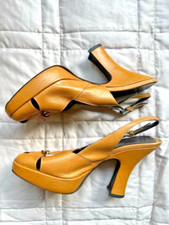 Prada Pre-owned Leather Brown Peeptoe Mules/Slingbacks Size Eur 36 1/2 US 6 1/2