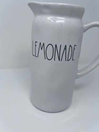 Rae Dunn LL Farmhouse LEMONADE Pitcher w/Dimples White Ceramic NEW Rare