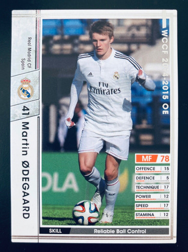 2014-15 Panini SEGA WCCF #A44 Martin Odegaard Real Madrid rookie card RC Arsenal
