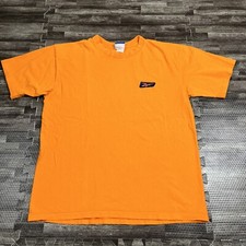 Vintage 90s Reebok Tshirt Orange Large USA Made Essential Sports Casual