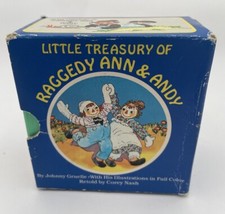 Vintage 1984 Little Treasury Of Raggedy Ann  Andy 6 Mini Books Set