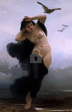 La Nuit (1883), William-Adolphe Bouguereau *Art Postcard*