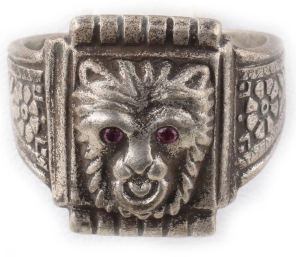 Anillo Lobo Animal Cabeza de Rey Brutal Joyería Hombre Sello Banda de Ataque Regalo Antiguo Foto 4 de 4