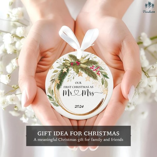 Wedding Gifts for Couple, Our First Christmas Married Ornament 2024, First Ch... - Picture 4 of 7