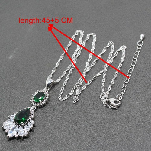 COLGANTE + CADENA DE PLATA 925 Y ZIRCONITA VERDE ESMERALDA. - Picture 3 of 3