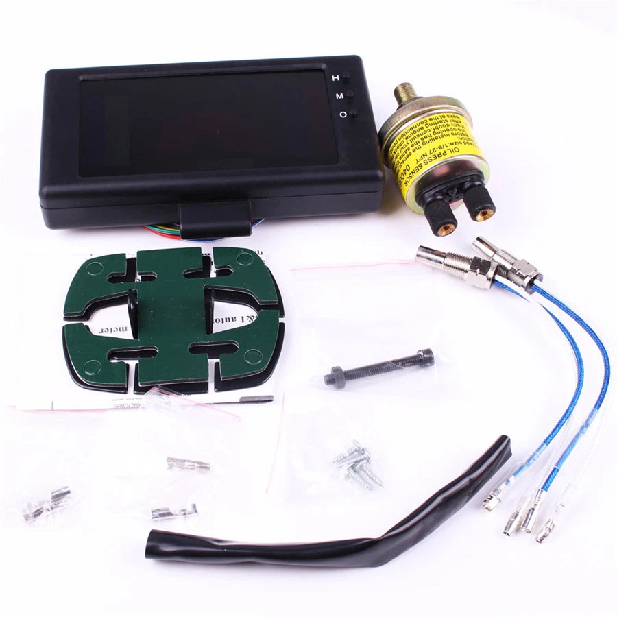 5" 6 en 1 Multifuncional Coche Tacómetro Voltios Reloj RPM Temperatura Agua Aceite Prensa Medidor Foto 4 de 4