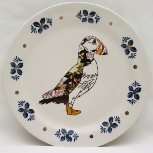 Anthropologie Puffin Plumology Canape Plate Bird Lee Page Hanson New RARE ITEM - Picture 3 of 5