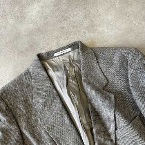 YvesSaintLaurent Blazer Mens 46" Wool Herringbone Vintage France Jacket, Grey - Picture 7 of 10