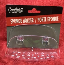 SUCTION HOLDER Clear Plastic Sponge Scrubber Kitchen Bath Sink Storage