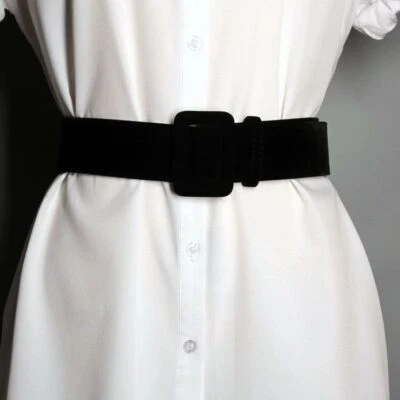 UK STOCK Women Velvet Wide Belt High Waist Cinch Corset Waistband Belt for Dress