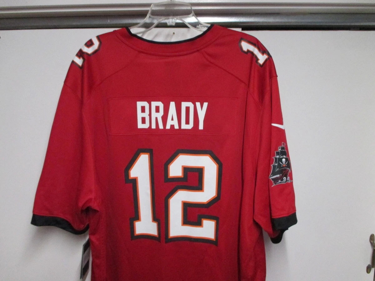 NIKE TOM BRADY #12 NFL TAMPA BAY BUCCANEERS PLAYER BLACK GAME MENS JERSEY  NWT