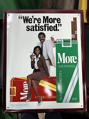 1980s MORE Menthol Cigarette 120s Black Interest Colorful Vtg Poster Print  Ad