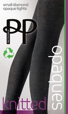 Pretty Polly Small Diamond Knitted Opaque Tights - Recycled Materials