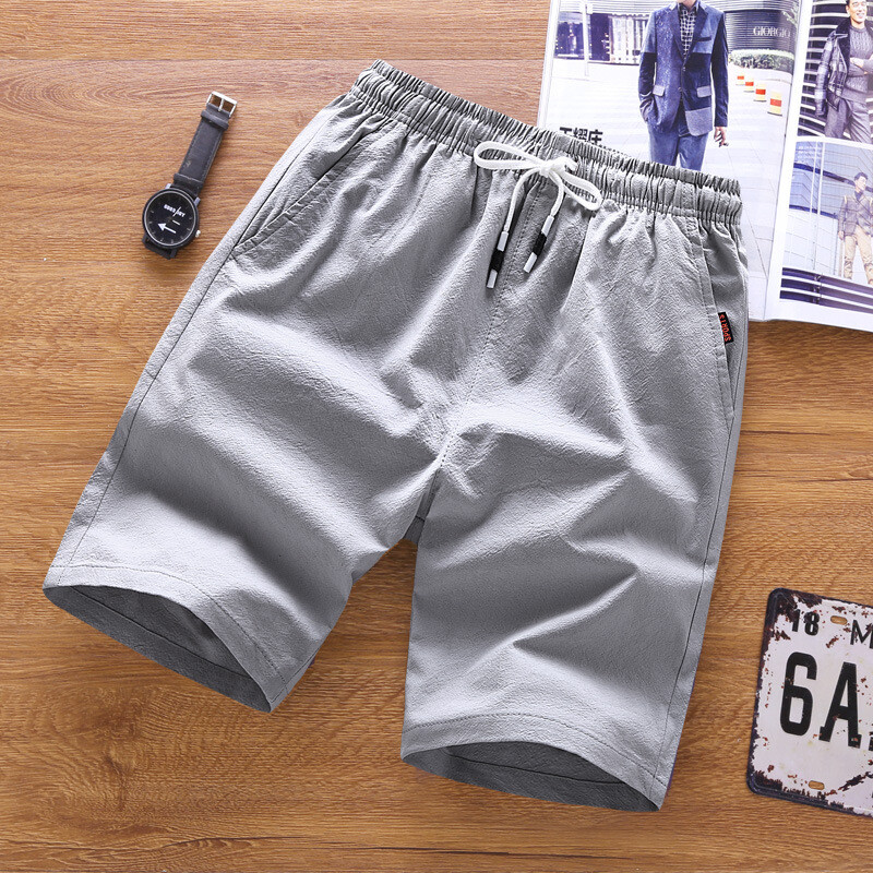 Zonbailon Men's Shorts Summer Cotton Linen Shorts Loose Casual