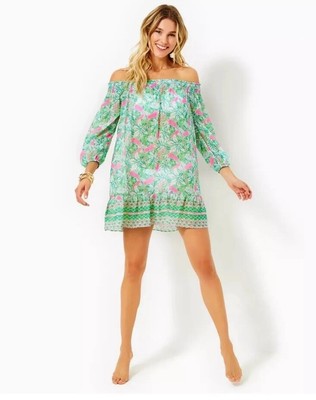 BNWT Lilly Pulitzer Maribeth Cover up Botanical Green Just Wing It Various Sizes