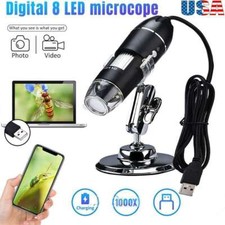 50X-1000X 8 LED Digital Microscope Camera Handheld USB Magnification Endoscope