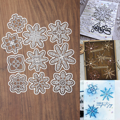 Ten Stunning Snowflakes w Shadows Cutting Dies   Winter Weather Confetti Shakers