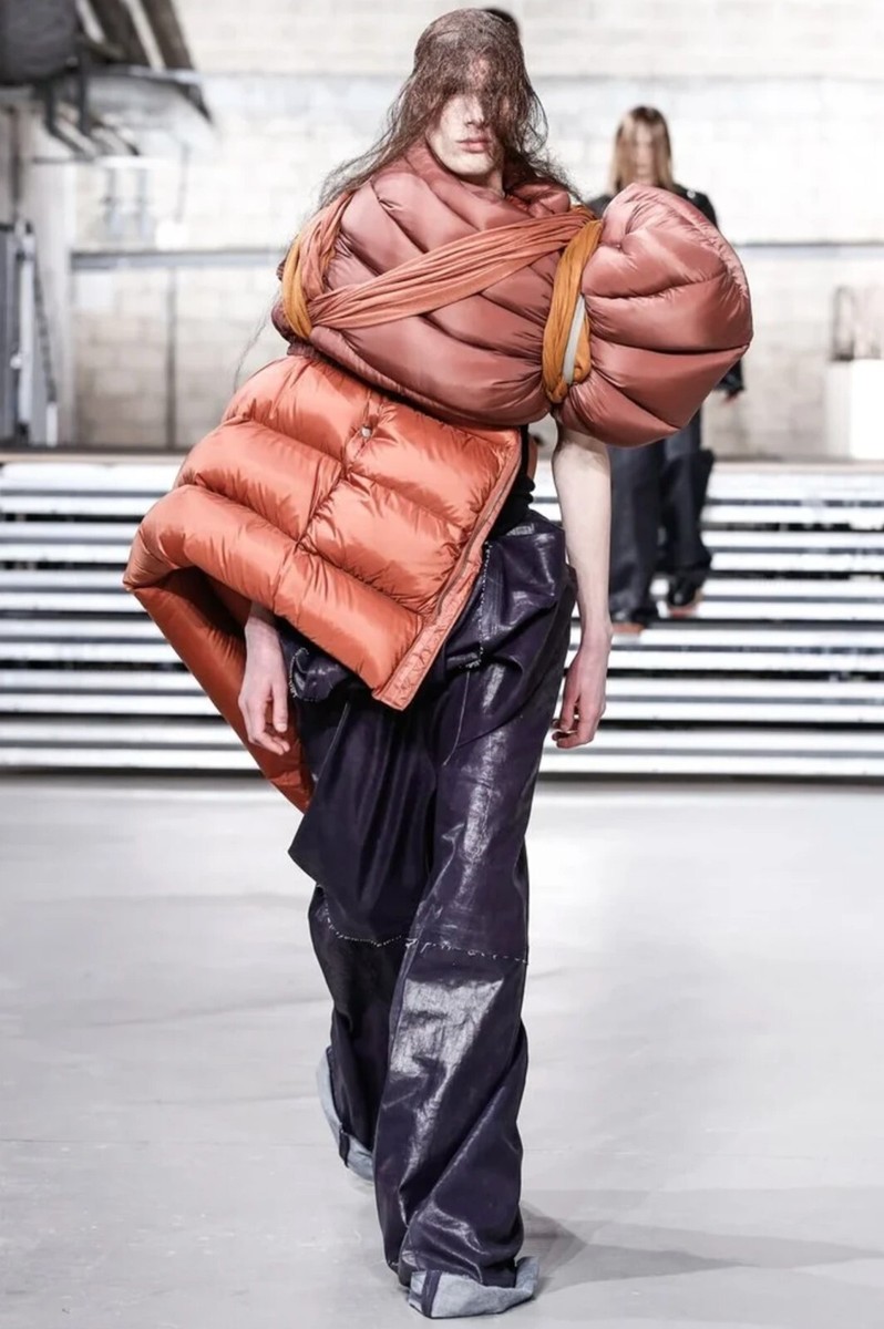 Rick Owens Glitter Down Puffer Liner Vest Rust sz46 Runway
