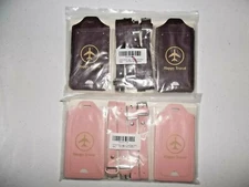 2 Gostwo 4 Pack Luggage Bag Travel Tags Leather Case Luggage Tags with Straps