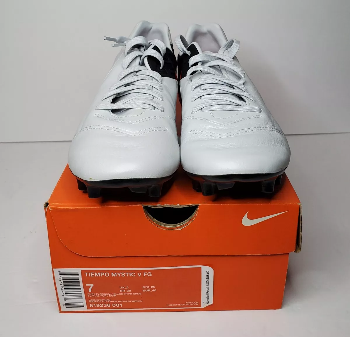 veterano mensaje escribir una carta Nike Tiempo Mystic V FG Men&#039;s Size 7 Soccer Cleats Futbol Platinum  819236-001 | eBay