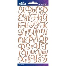 Crafts Stickers Sticko Copper Glitter Script Alphabet Letters DC 