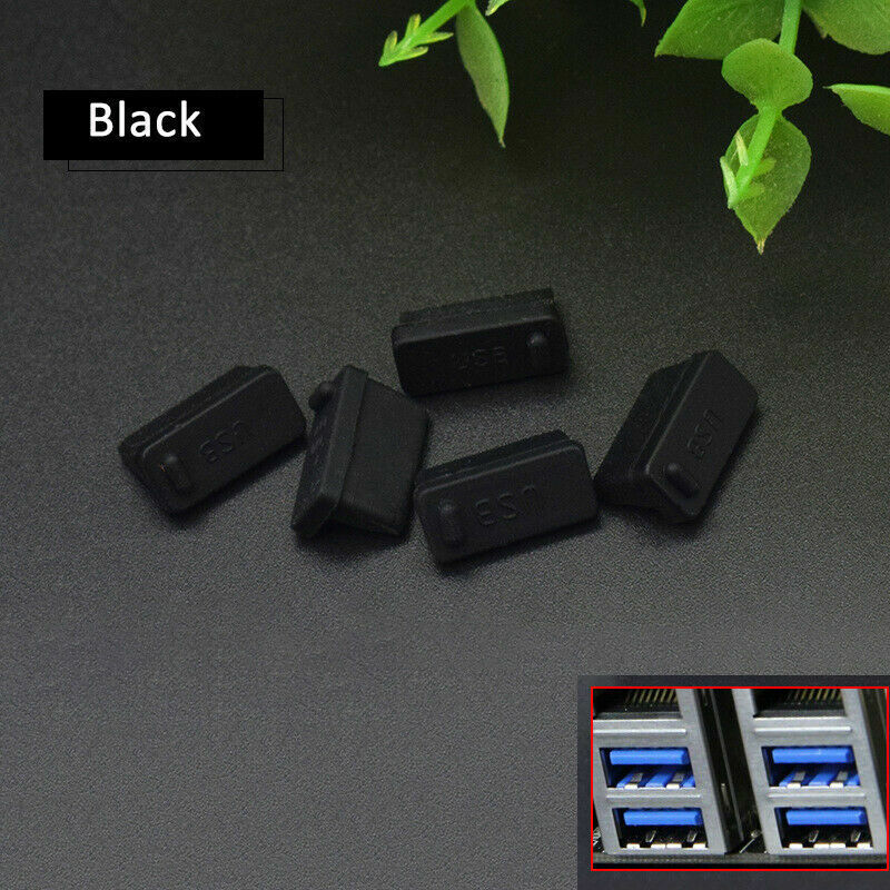5pcs Protective USB Ports Anti-Dust Plug Cover Stopper for Laptop & PC Phone