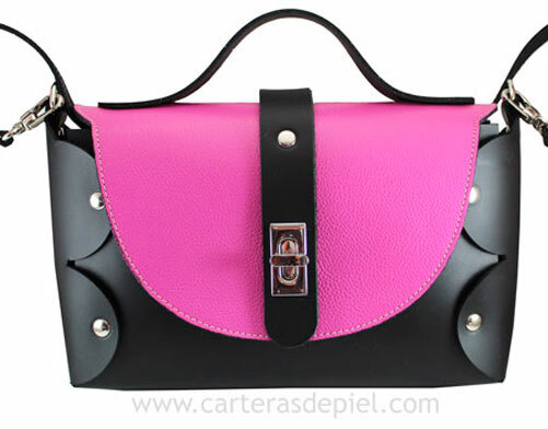 Bolso de piel con bandolera y asa de mano colores de verano