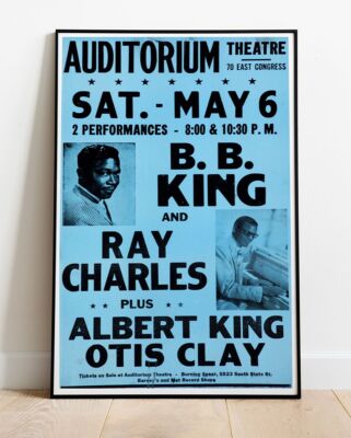 BB King Ray Charles Albert King 1972 Chicago Tour Poster - Live #65