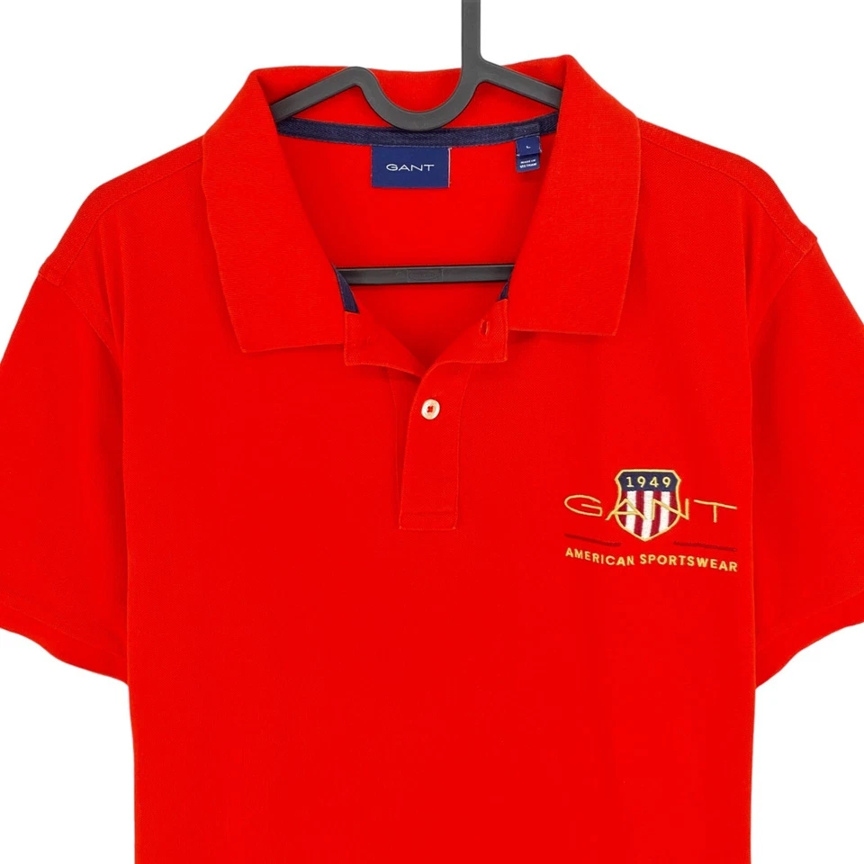 Gant Rouge Archive Shield Emb Pique Rugger Polo Shirt Taille L - Photo 2/4
