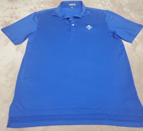 Peter Millar Summer Comfort mens polo golf shirt MEDIUM Blue short sleeve - Picture 2 of 4